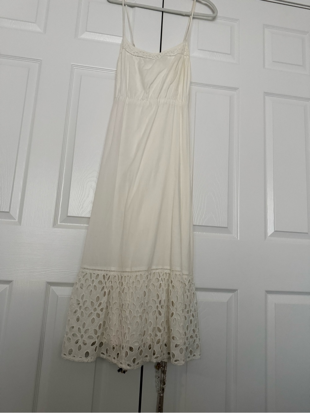 J. Crew Cream Crochet-Hem Maxi Slip Dress - Picture 4 of 5